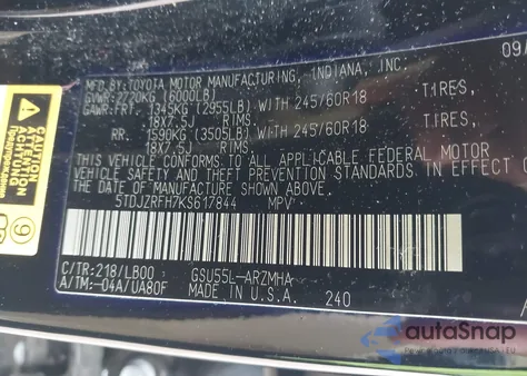 2019 Toyota Highlander Xle from USA, damaged, VIN 5TDJZRFH7KS617844